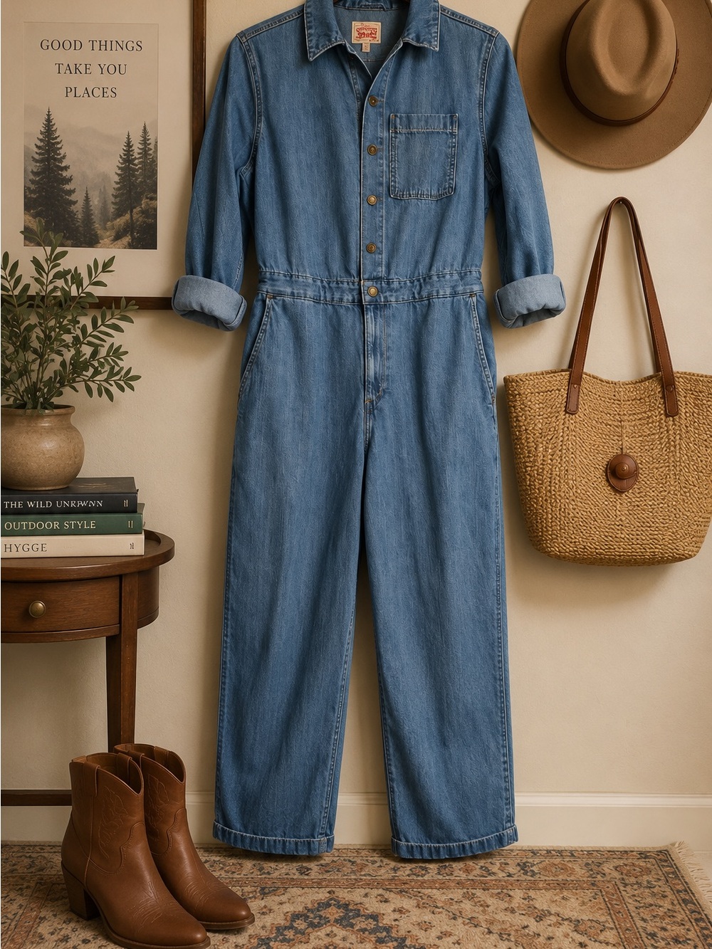 Vintage Levi’s demon utility jumpsuit coveralls women’s medium light med wash